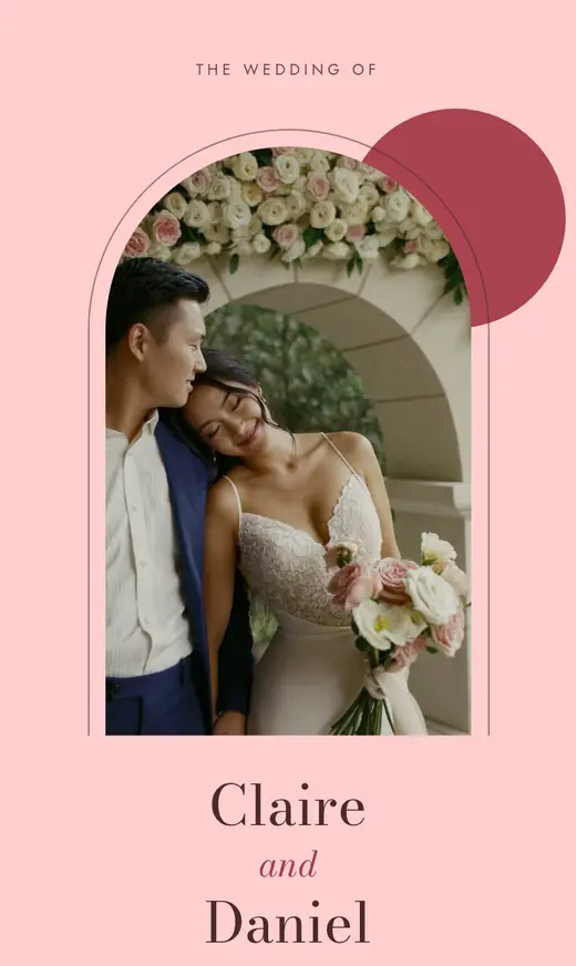 The Blush · Arch invitation opening on a phone