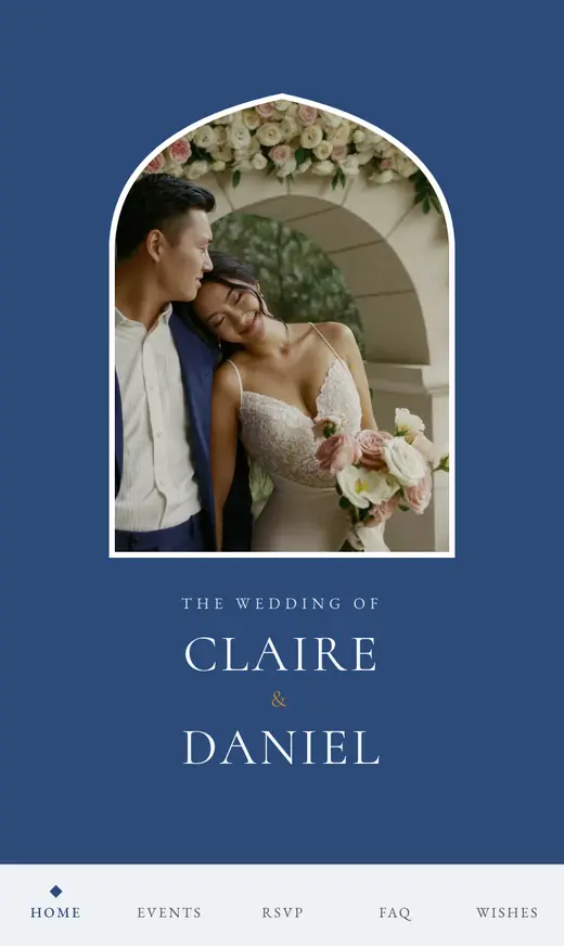 The Chapel home screen for the sample couple