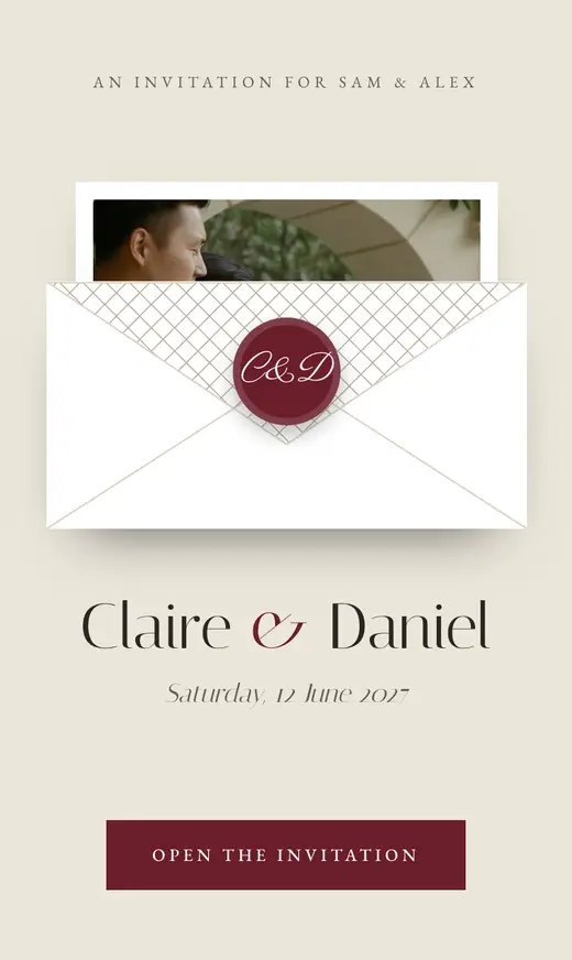 The Letterpress invitation opening on a phone