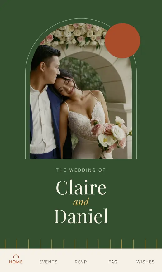 The Orangerie home screen for the sample couple