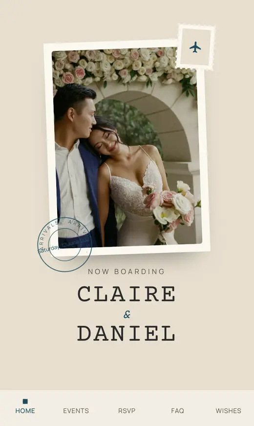 The Passport home screen for the sample couple