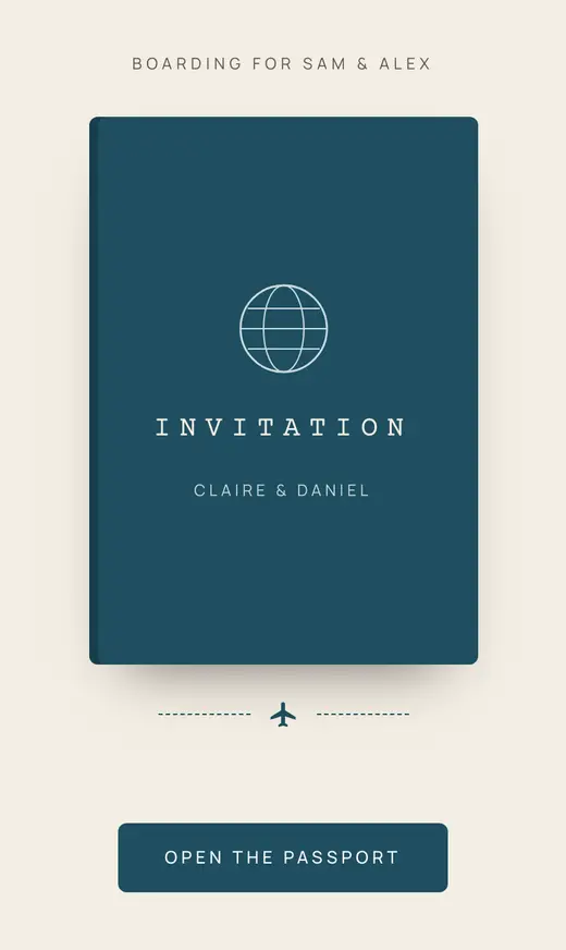 The Passport invitation, closed