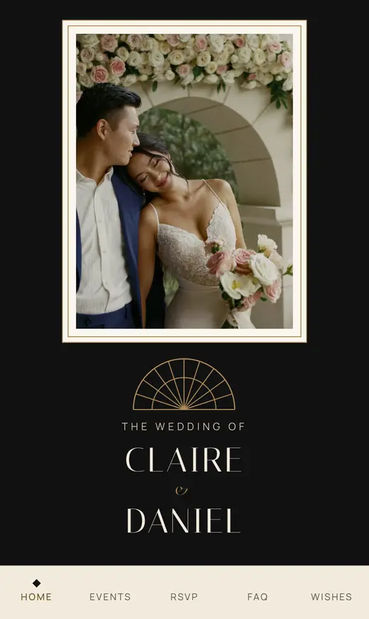 The Registry home screen for the sample couple